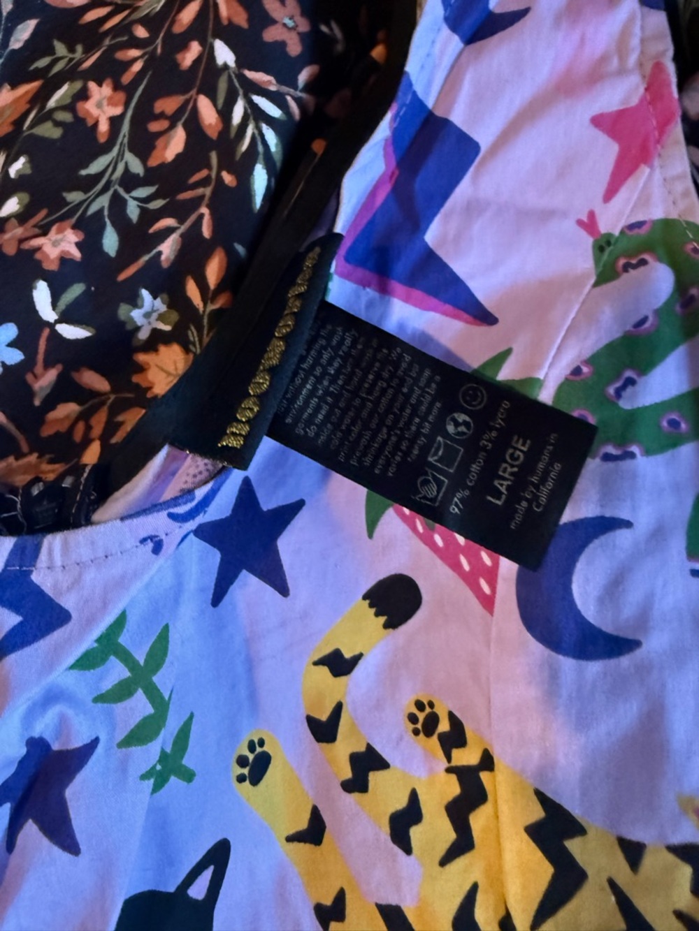 Nooworks Lavender Mini Dress with pockets!! Hastings print - Picture 2 of 3